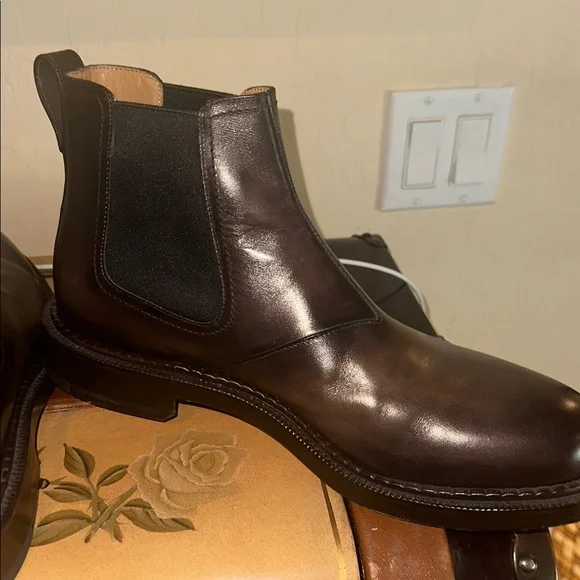 Men's Dark Brown Leather Ankle Boots